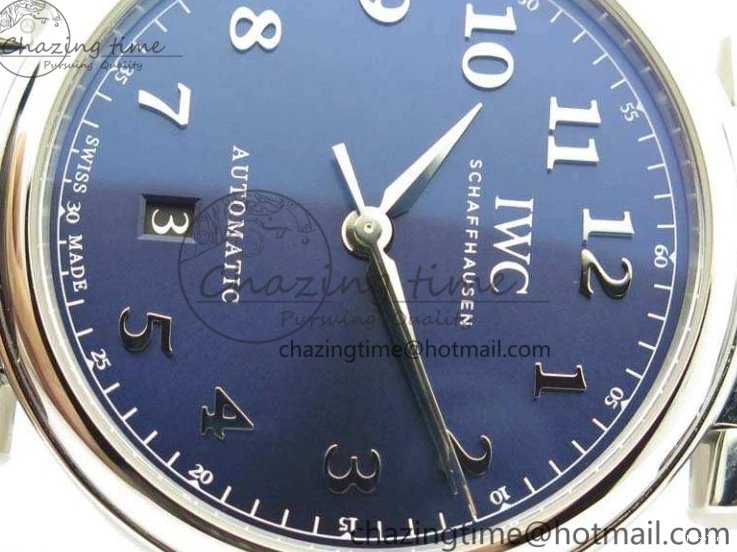 MIROTIME 0512 MoistureWicking Da Vinci IW356601 SS MKF 1:1 Best Edition Blue Dial On Black Leather Strap A 7233
